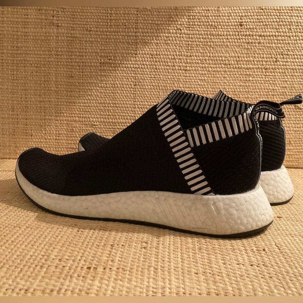 adidas Black Slip-On Knit Sneakers with White Contrast
